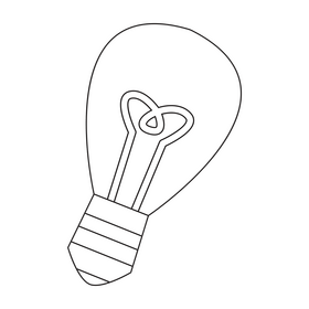 Light bulb drawing black and white clipart
