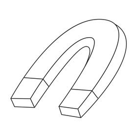 Magnet cartoon drawing black and white clipart