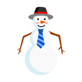 Funny snowman with tie and hat clipart