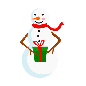 Christmas snowman cartoon clipart