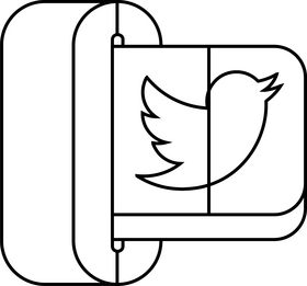 Twitter social media icon black and white clipart