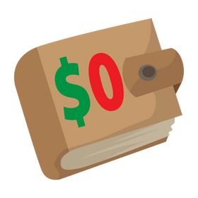 Money problems, financial stress, wallet clipart