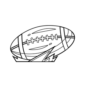 Super Bowl, American football ball drawing black and white clipart