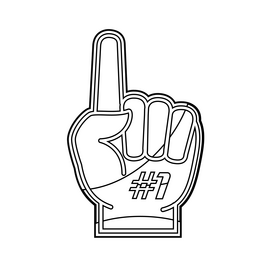 Foam finger, Super Bowl drawing black and white clipart