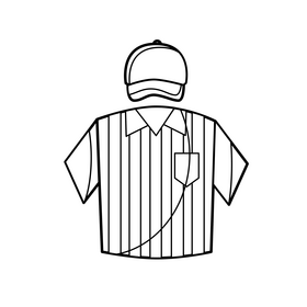 American football referee shirt, Super Bowl black and white clipart