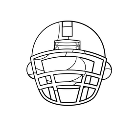 American Football Helmet drawing black and white clipart