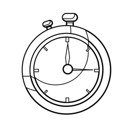 Stopwatch drawing black and white clipart