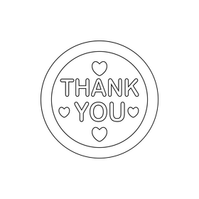 Thank you, love, romantic drawing black and white clipart