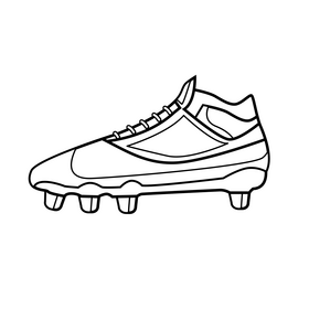 American football shoes, Super Bowl drawing black and white clipart
