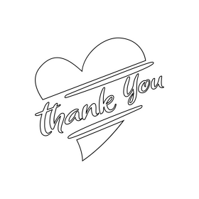 Thank you drawing black and white clipart