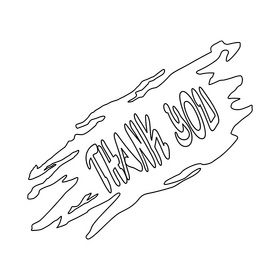 Thank you drawing black and white clipart