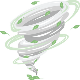 Tornado with leaves clipart