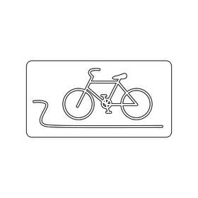 Bike route sign black and white clipart