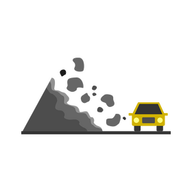 Traffic sign, danger falling rock road sign clipart