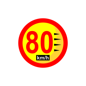 Traffic sign, speed limit 80 Km road sign clipart
