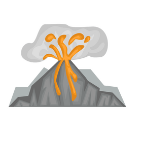 Volcano eruption, mountain clipart