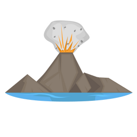 Volcano natural disaster clipart