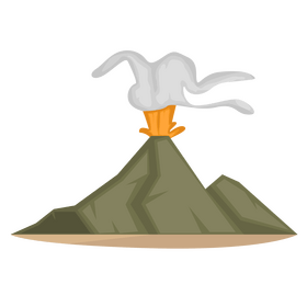 Cartoon volcanic eruption, volcano clipart
