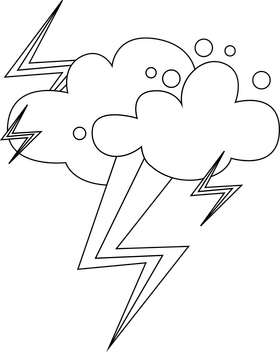 Stormy weather black and white clipart