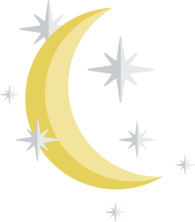 Moon, stars clipart