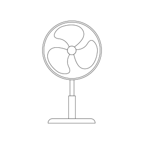 Electric fan drawing black and white clipart