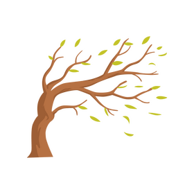 Wind blowing, tree clipart