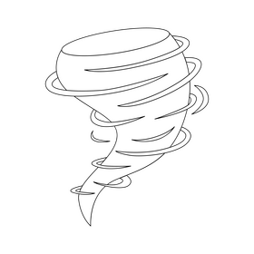 Tornado cartoon drawing black and white clipart