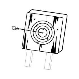 Archery target black and white clipart