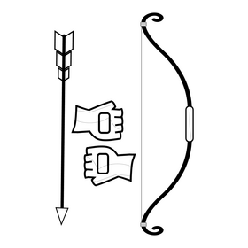 Archery drawing black and white clipart