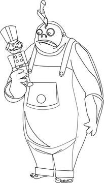 Behemoth cartoon character black and white clipart