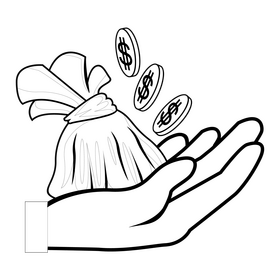 Reward drawing black and white clipart