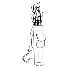 Quiver drawing black and white clipart