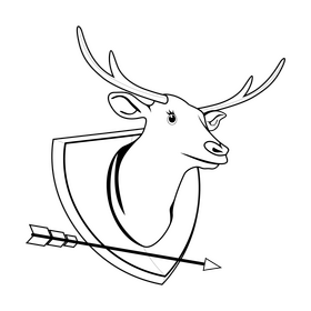 Hunting drawing black and white clipart