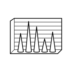 Clustered cone chart black and white clipart