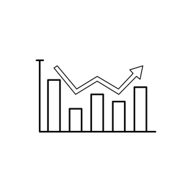 Column graph black and white clipart