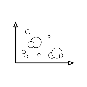 Bubble chart black and white clipart