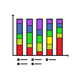 Stacked bar chart clipart