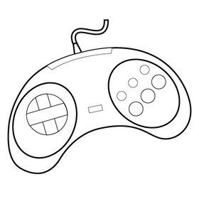Controller, Sega gamepad black and white clipart