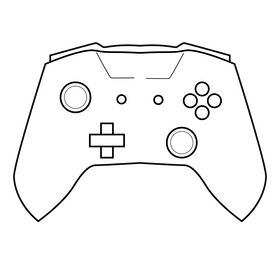Controller, Xbox joystick drawing black and white clipart