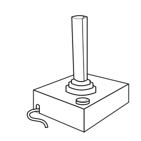 Atari joystick controller drawing black and white clipart