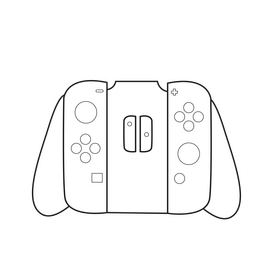 Nintendo Switch controller gamepad drawing black and white clipart