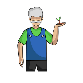Greenhouse farmer drawing clipart