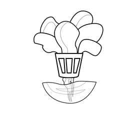 Greenhouse hydroponics plant black and white clipart