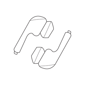 Airpods wireless black and white clipart