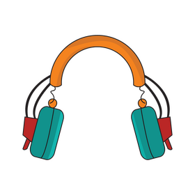Classic headphones drawing clipart