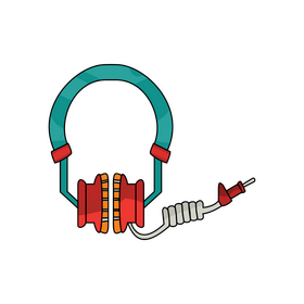 Headphones wired drawing clipart