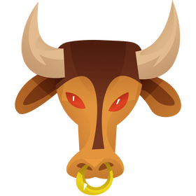 Bull head with nose ring clipart