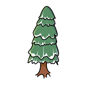 Snowy winter tree cartoon clipart