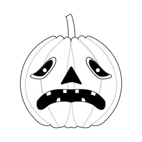 Halloween pumpking Jack O Lantern ghost black and white clipart