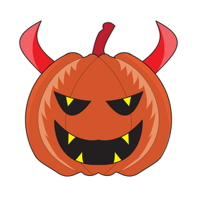Jack O Lantern devil, halloween pumpkin clipart